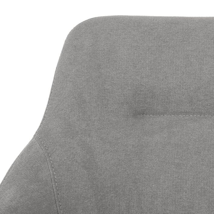 Chaise pivotante à 180º avec accoudoirs tissu gris clair et pieds métal noir Kalo - Photo n°5