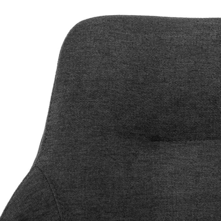 Chaise pivotante à 180º avec accoudoirs tissu gris foncé et pieds métal noir kalo - Photo n°5