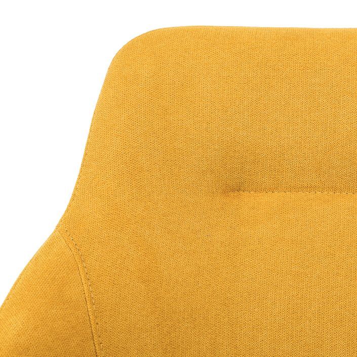 Chaise pivotante à 180º avec accoudoirs tissu jaune moutarde et pieds métal noir Kalo - Photo n°5