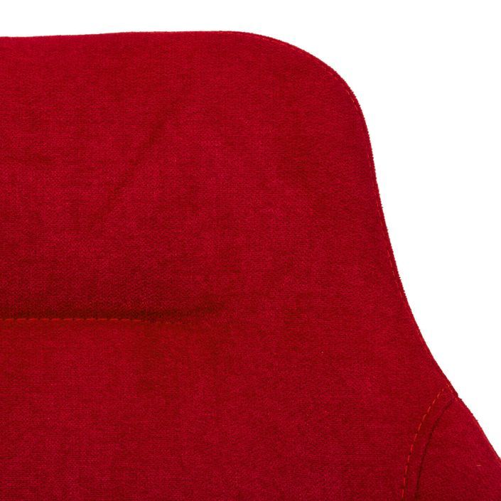 Chaise pivotante à 180º avec accoudoirs tissu rouge et pieds métal noir Kalo - Photo n°5