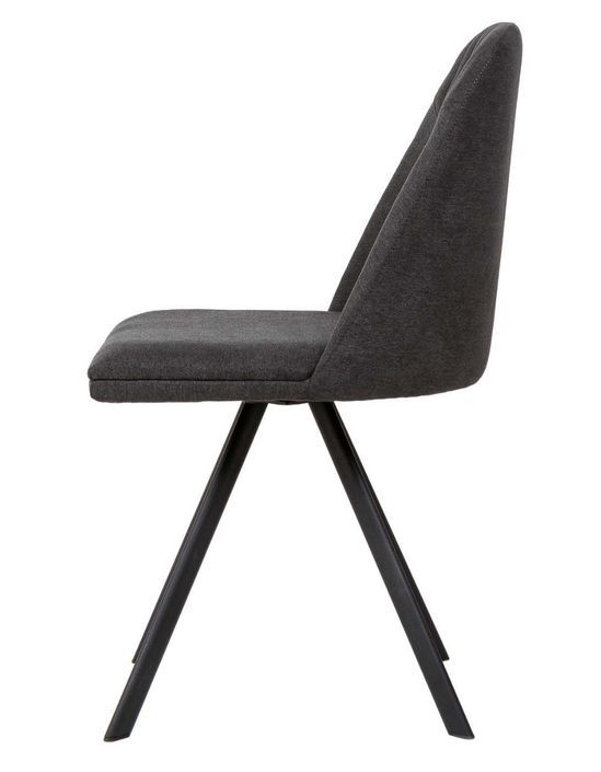 Chaise pivotante à 180º tissu et pieds métal noir Kriza - Photo n°8