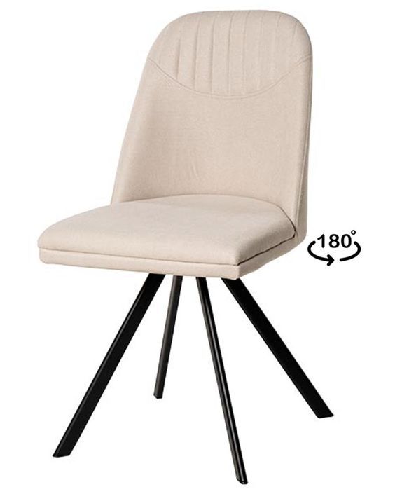 Chaise pivotante à 180º tissu et pieds métal noir Kriza - Photo n°5