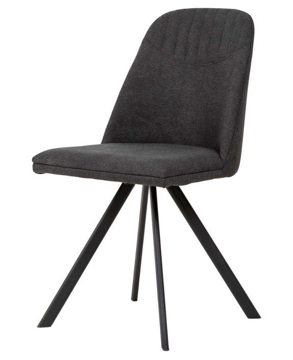 Chaise pivotante à 180º tissu et pieds métal noir Kriza - Photo n°7
