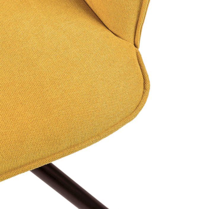 Chaise pivotante à 360º avec accoudoirs tissu jaune moutarde et pieds métal noir Larko - Photo n°6