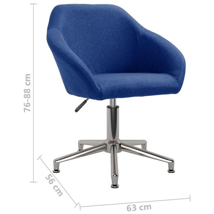 Chaise pivotante de bureau Bleu Tissu 23 - Photo n°8