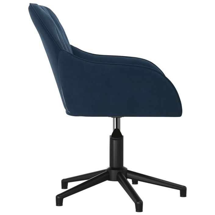 Chaise pivotante de bureau Bleu Velours - Photo n°4