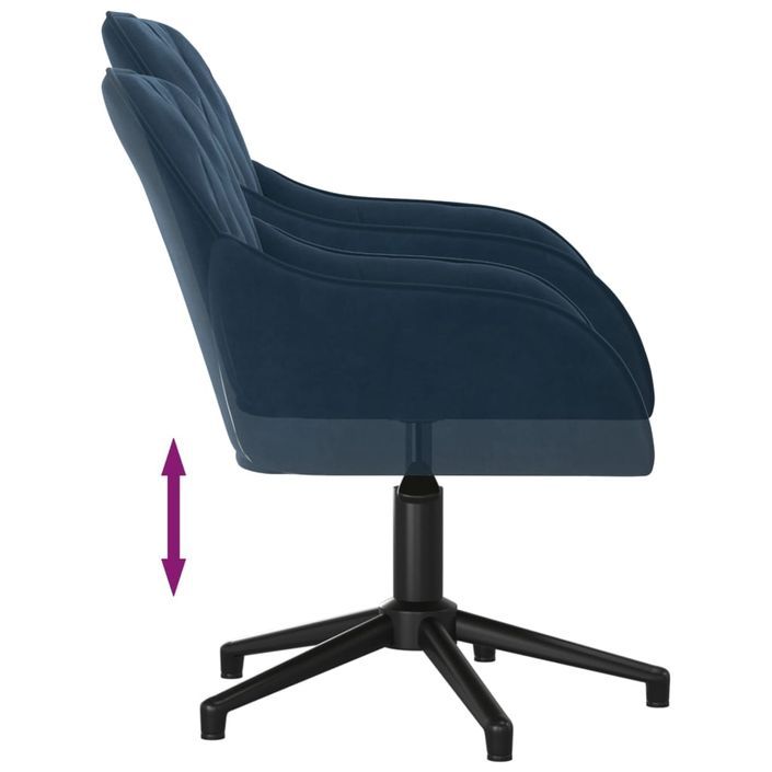 Chaise pivotante de bureau Bleu Velours - Photo n°6