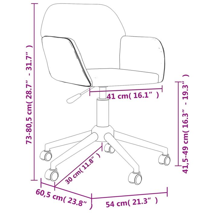 Chaise pivotante de bureau Crème Tissu - Photo n°9