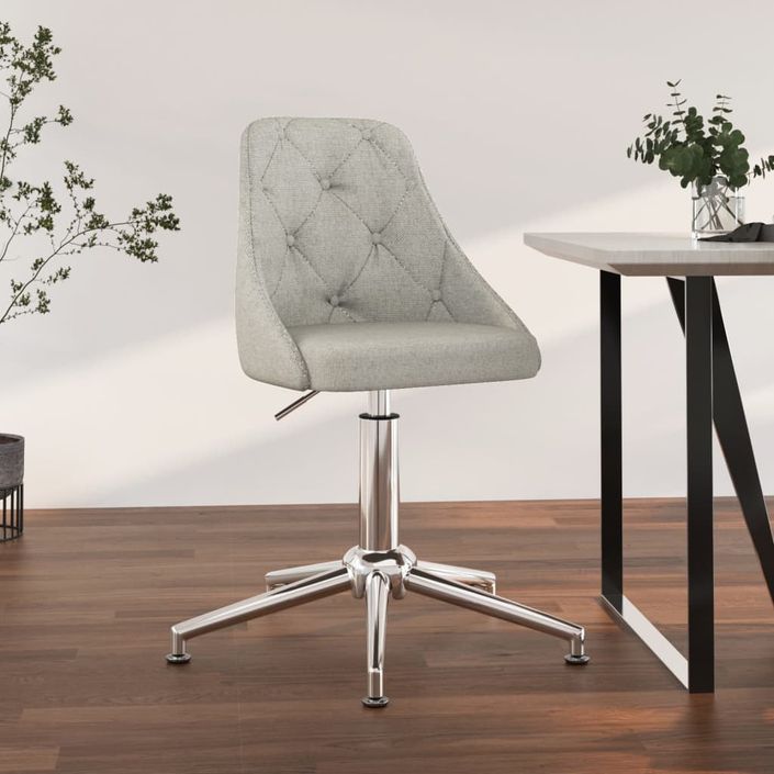 Chaise pivotante de bureau Gris clair Tissu 4 - Photo n°1