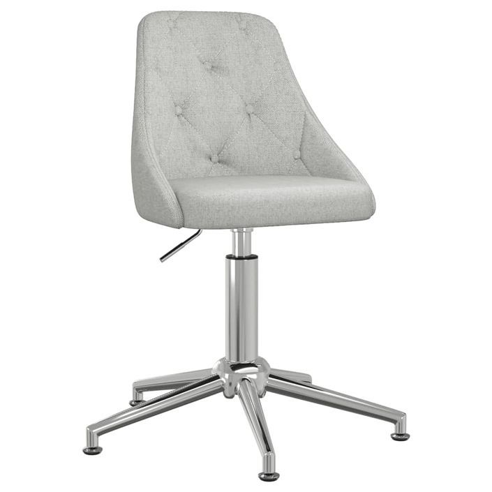 Chaise pivotante de bureau Gris clair Tissu 4 - Photo n°2