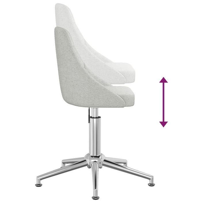 Chaise pivotante de bureau Gris clair Tissu 4 - Photo n°7