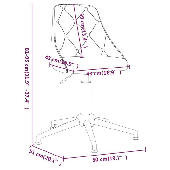 Chaise pivotante de bureau Gris clair Tissu 4 - Photo n°9