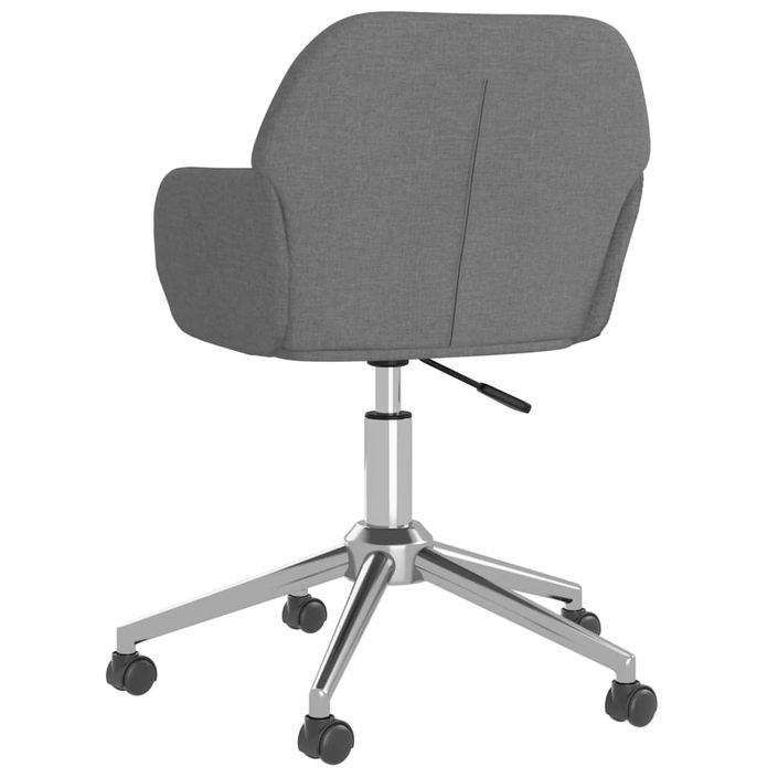 Chaise pivotante de bureau Gris clair Tissu - Photo n°5