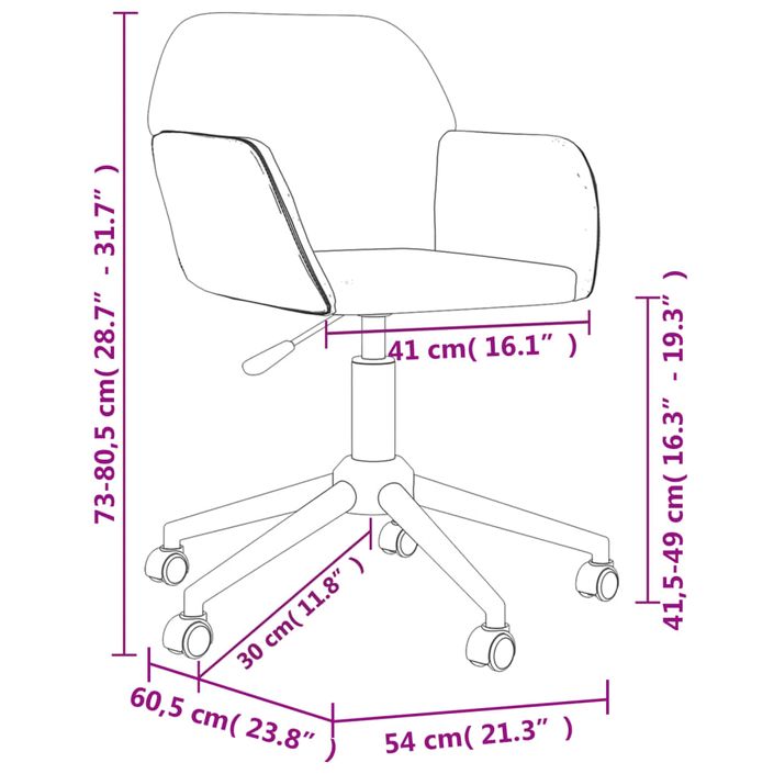 Chaise pivotante de bureau Gris clair Tissu - Photo n°9