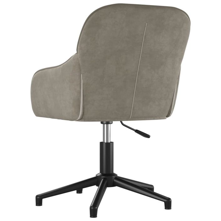 Chaise pivotante de bureau Gris clair Velours - Photo n°5