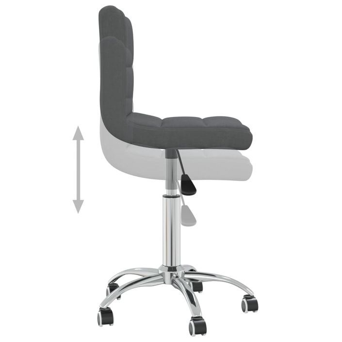 Chaise pivotante de bureau Gris foncé Tissu 12 - Photo n°6