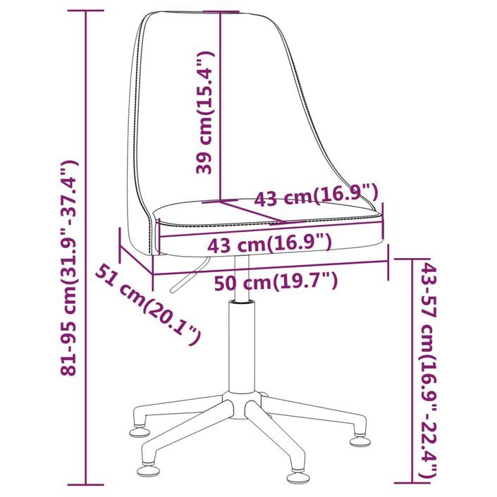 Chaise pivotante de bureau Gris foncé Tissu 5 - Photo n°8