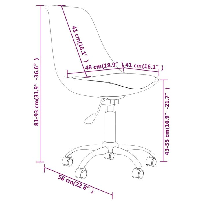 Chaise pivotante de bureau Gris foncé Tissu - Photo n°8