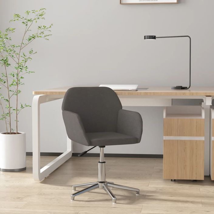 Chaise pivotante de bureau Gris foncé Tissu - Photo n°1