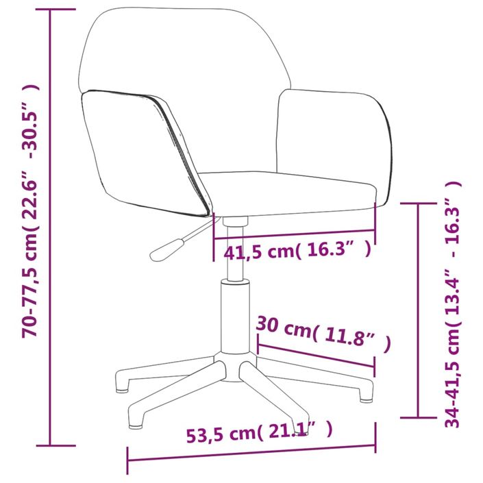 Chaise pivotante de bureau Gris foncé Tissu - Photo n°9