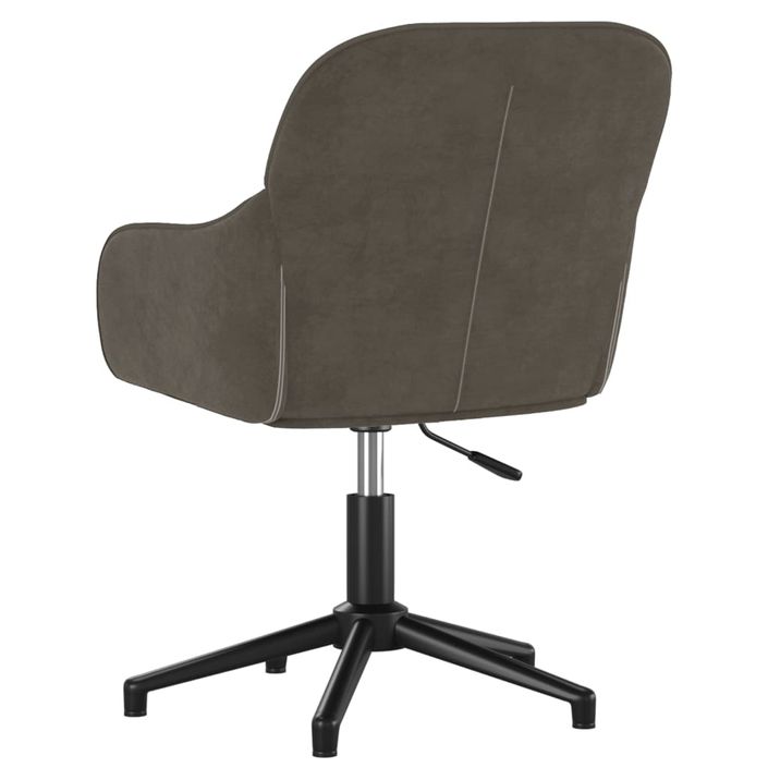 Chaise pivotante de bureau Gris foncé Velours - Photo n°5