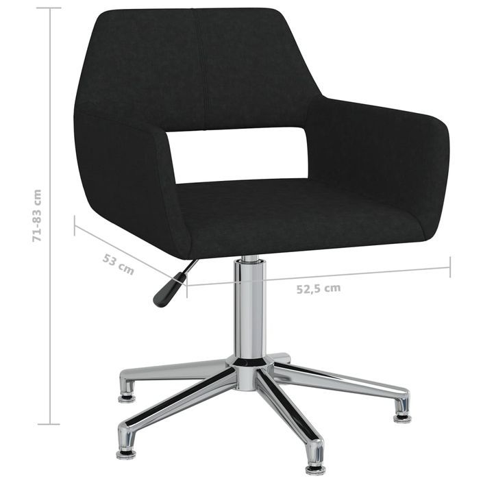 Chaise pivotante de bureau Noir Tissu 11 - Photo n°8