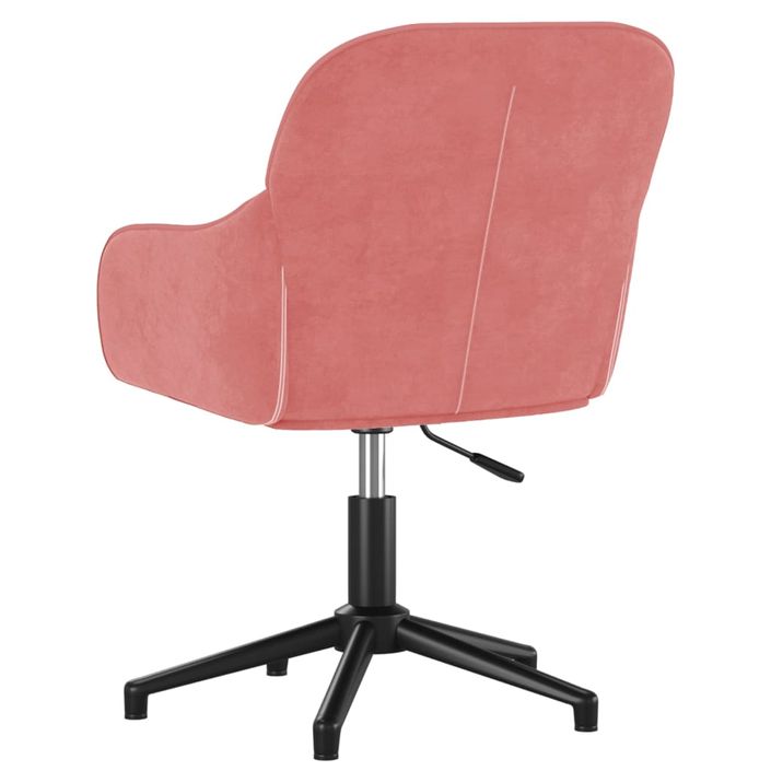 Chaise pivotante de bureau Rose Velours - Photo n°5