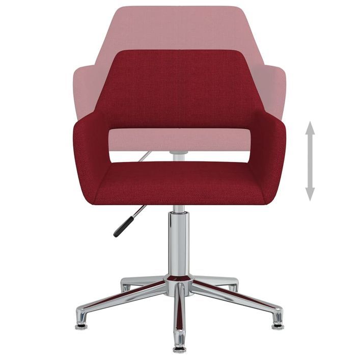 Chaise pivotante de bureau Rouge bordeaux Tissu 14 - Photo n°6