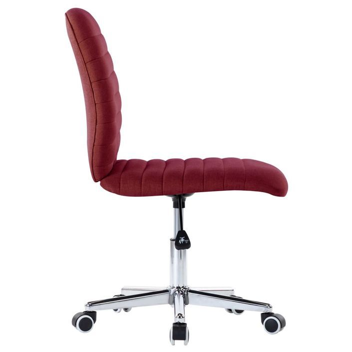 Chaise pivotante de bureau Rouge bordeaux Tissu 10 - Photo n°3