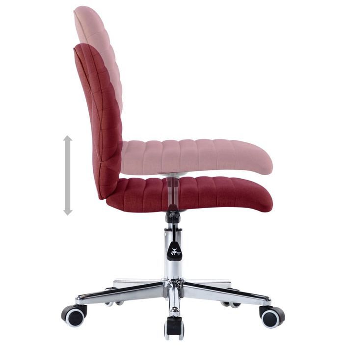 Chaise pivotante de bureau Rouge bordeaux Tissu 10 - Photo n°4