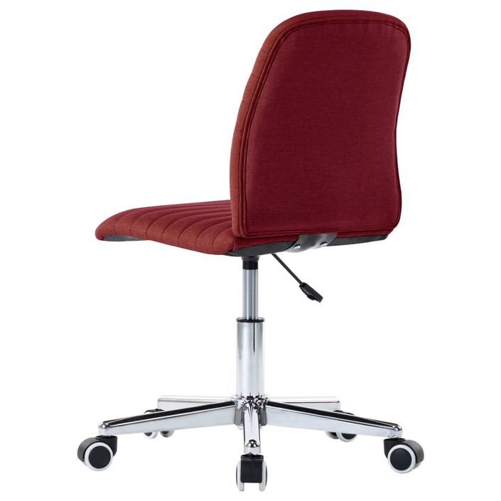 Chaise pivotante de bureau Rouge bordeaux Tissu 10 - Photo n°5