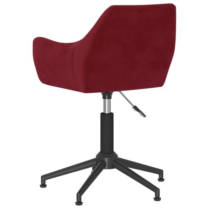 Chaise pivotante de bureau Rouge bordeaux Velours 12 - Photo n°4