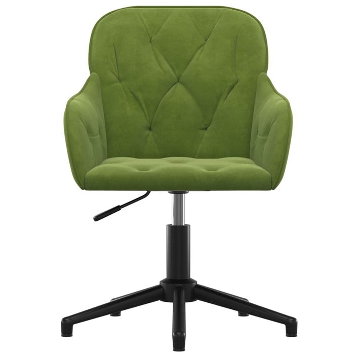 Chaise pivotante de bureau Vert clair Velours - Photo n°3