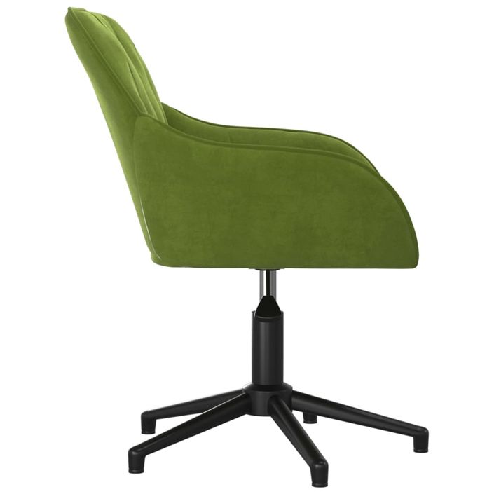 Chaise pivotante de bureau Vert clair Velours - Photo n°4