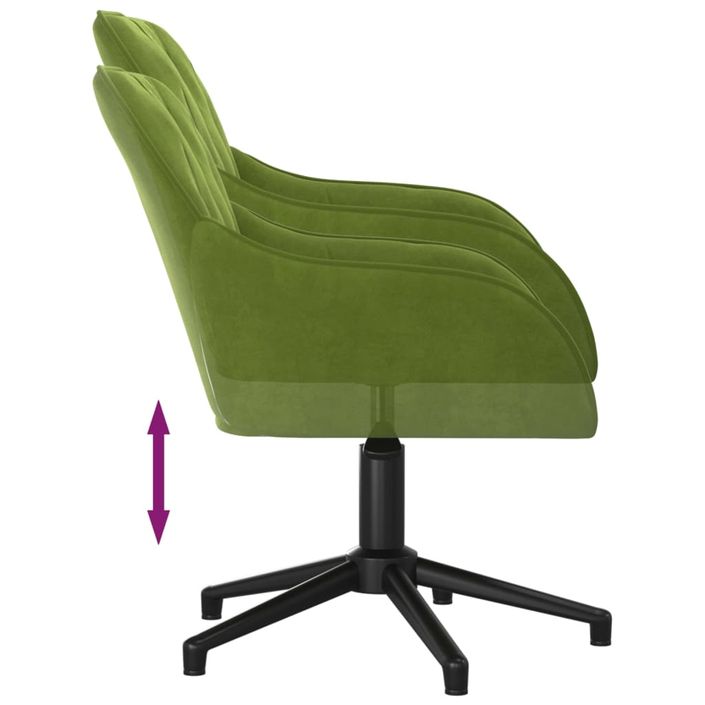 Chaise pivotante de bureau Vert clair Velours - Photo n°6