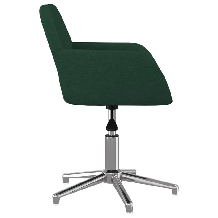 Chaise pivotante de bureau Vert foncé Tissu - Photo n°4