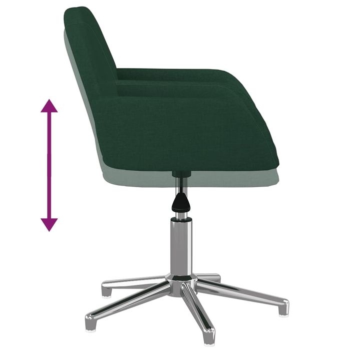 Chaise pivotante de bureau Vert foncé Tissu - Photo n°7