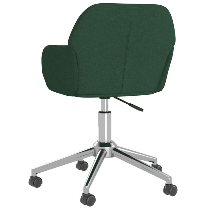 Chaise pivotante de bureau Vert foncé Tissu - Photo n°5