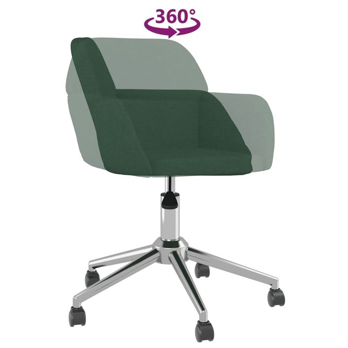 Chaise pivotante de bureau Vert foncé Tissu - Photo n°6