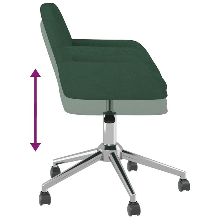 Chaise pivotante de bureau Vert foncé Tissu - Photo n°7