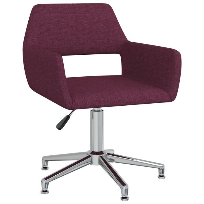 Chaise pivotante de bureau Violet Tissu 3 - Photo n°1