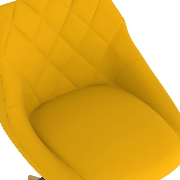 Chaise pivotante de salle à manger Jaune moutarde Velours 43 - Photo n°8