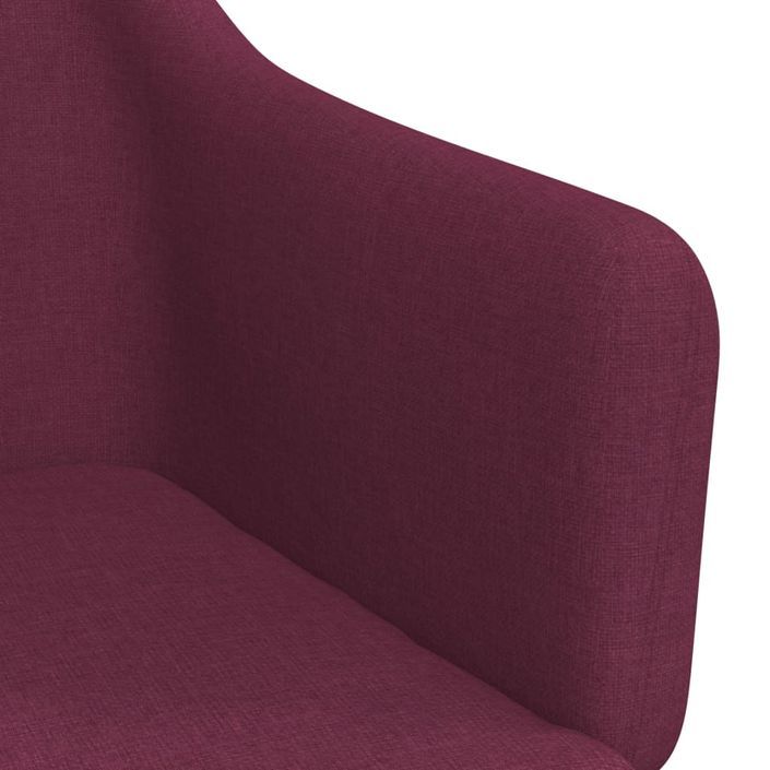Chaise pivotante de salle à manger Violet Tissu - Photo n°6