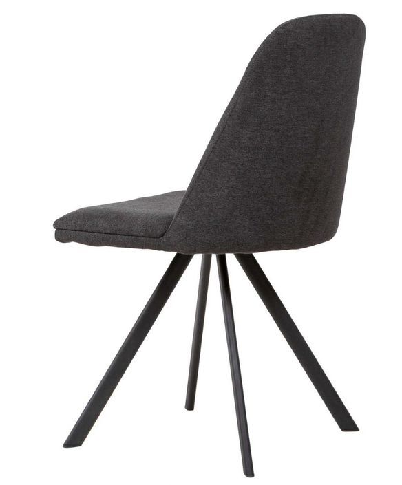 Chaise pivotante Kriza à 180º en tissu avec pieds en métal noir – Design contemporain - Photo n°6