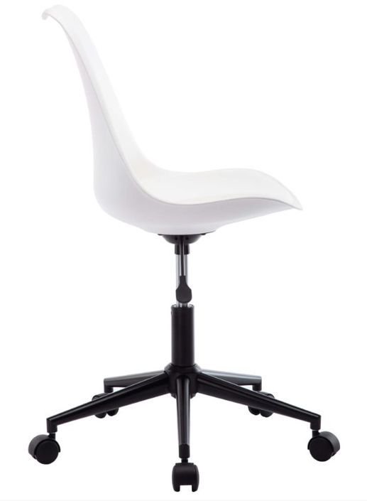Chaise pivotante polypropylène et coussin simili cuir blanc Stylish - Lot de 2 - Photo n°5
