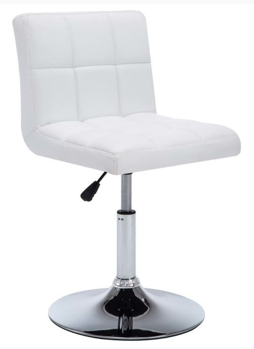 Chaise pivotante simili cuir blanc Naj - Lot de 2 - Photo n°1