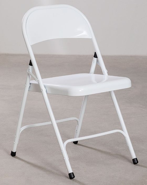 Chaise pliante blanc brillant Klea - Lot de 2 - Photo n°1