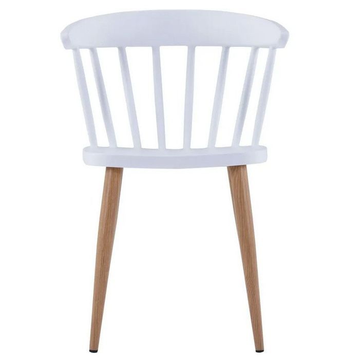 Chaise polypropylène blanc et pieds bois clair Noza - Lot de 2 - Photo n°3