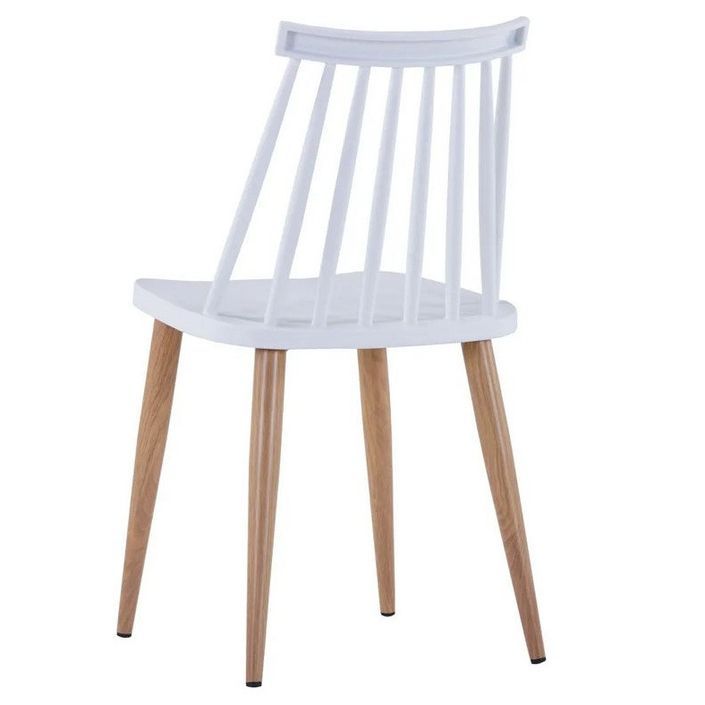 Chaise polypropylène blanc et pieds bois clair Neez - Lot de 4 - Photo n°5