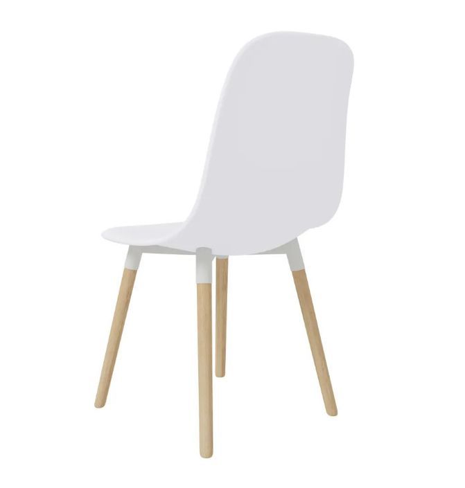 Chaise polypropylène blanc et pieds bois clair Mee - Lot de 2 - Photo n°5